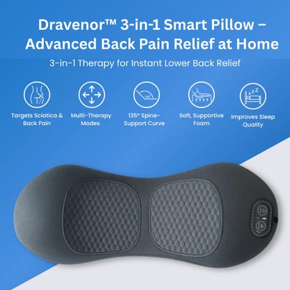 Dravenor™ 3-in-1 Smart Pillow – Advanced Back Pain Relief at Home