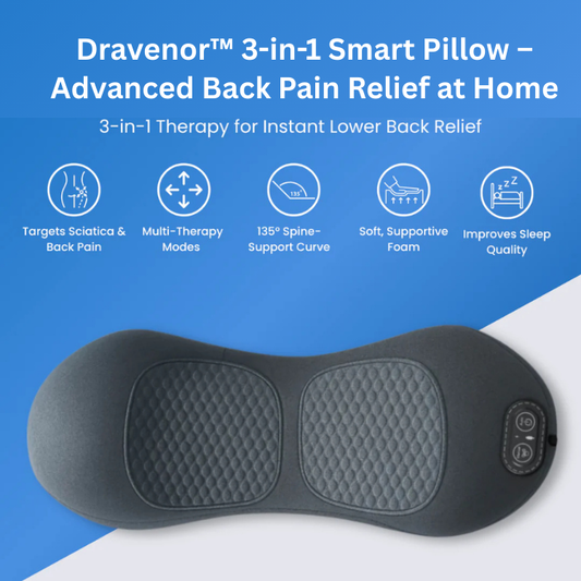 Dravenor™ 3-in-1 Smart Pillow – Advanced Back Pain Relief at Home